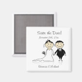 Bruid en bruidegom - Leuke Save the Date Magneten (Voorkant / Achterkant)