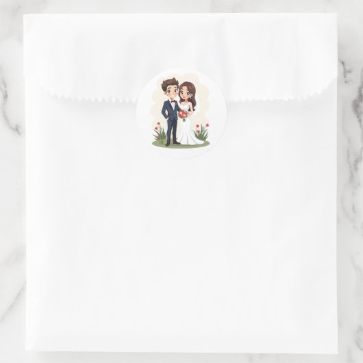 Bruid en Bruidegom Liefde Sticker (Tas)