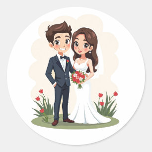 Bruid en Bruidegom Liefde Sticker