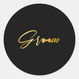 Bruid en bruidegom man en vrouw matching bruiloft ronde sticker