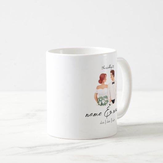 Bruid en bruidegom Mok, bruiloft mok (Voorkant rechts)