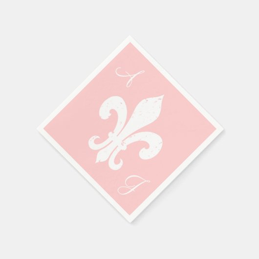 Bruid en bruidegom monogram papieren servetten voo (Hoek)