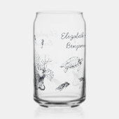 Bruid en bruidegom onder water Sealife Beach bruil Blikvorm Glas (Achterkant)