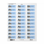 Bruid en bruidegom Penguin retour adreslabels Etiket (Full Sheet)