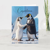 Bruid en bruidegom pinguïns op een ijsberg kaart (Voorkant)