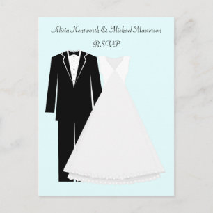 Bruid en bruidegom RSVP Briefkaart
