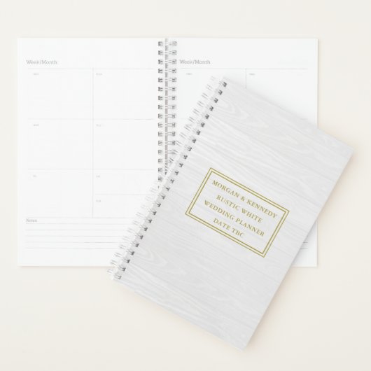 Bruid en bruidegom Rustieke Witte Wedding Planner (Display)