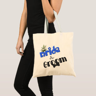 Bruid en bruidegom Schattigee bruiloft bruidsfeest Tote Bag