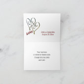 Bruid en bruidegom Schattigee gepersonaliseerde br Bedankkaart (Binnen)