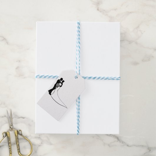 Bruid en bruidegom Silhouet Bruiloft Concept Cadeaulabel (Met Touw)