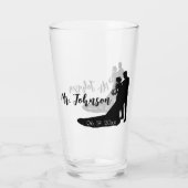 Bruid en Bruidegom Silhouet Glas (Achterkant)