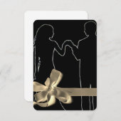 Bruid en bruidegom silhouet zwart sjabloon kaart (Voorkant / Achterkant)