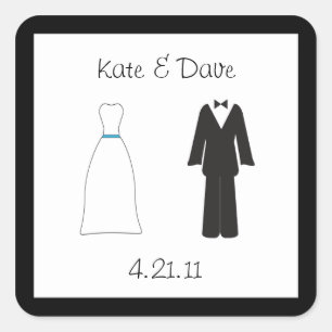 Bruid en bruidegom sticker