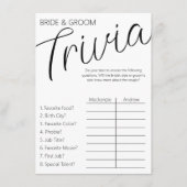 Bruid en bruidegom Trivia Informatiekaartje (Voorkant)