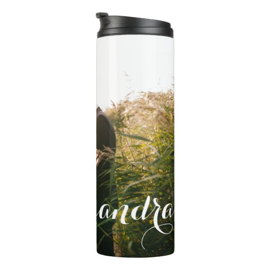 Bruid en bruidegom zoenen thermosbeker (Geroteerd rechts)