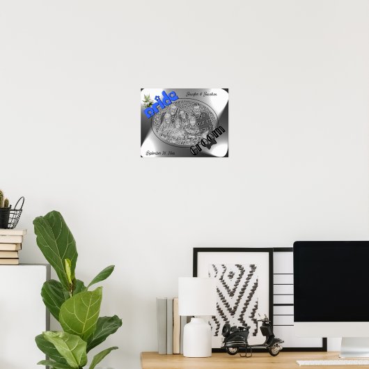 Bruid en bruidegomFrame Creëer Uw eigen foto Poster (Thuiskantoor)