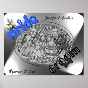 Bruid en bruidegomFrame Creëer Uw eigen foto Poster