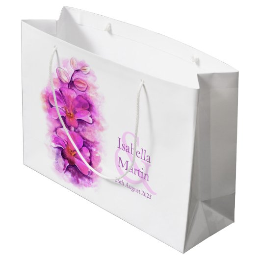 Bruid en bruidegom's bruiloft gunst cadeau tas large cadeauzakje (Achterkant Gekanteld)