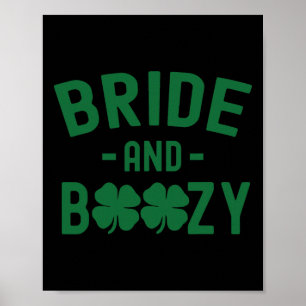 Bruid En Dronken Ierse St. Patrick's Day Grappige Poster