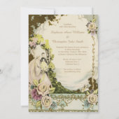 bruid en room Romantic bruiloft Kaart (Achterkant)