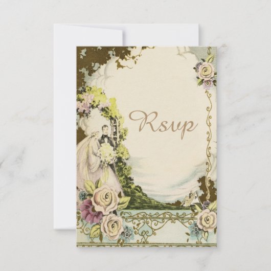  bruid en room Romantic Wedding RSVP (Voorkant)