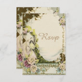  bruid en room Romantic Wedding RSVP (Voorkant / Achterkant)