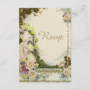 bruid en room Romantic Wedding RSVP Kaartje