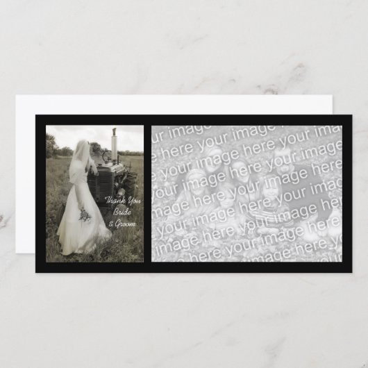 Bruid en Tractor Country Wedding Dank u Bedankkaart (Voorkant / Achterkant)