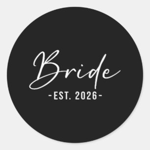 Bruid est 2026 bijpassende voorbereiding bruid bru ronde sticker