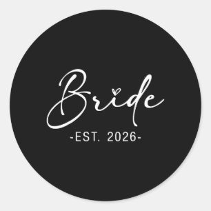 Bruid Est 2026 Bruid en Bruidegom 2026 Bijpassend Ronde Sticker