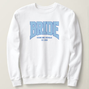 BRUID Faux Glitter Varsity Verlovings Bruidsjurk Trui