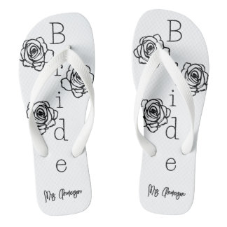 Bruid Flip=Flops met aangepaste naam Teenslippers