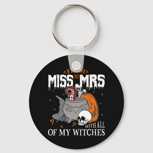 Bruid Future Mrs. Witchy Gothic Wedding Bacheloret Sleutelhanger (Voorkant)
