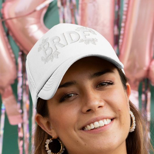 Bruid geborduurde faux patch trucker pet