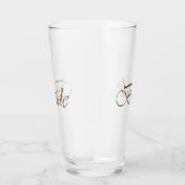 Bruid, gouden script elegant chic duidelijk drink glas (Rechts)