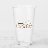 Bruid, gouden script elegant chic duidelijk drink glas (Voorkant)