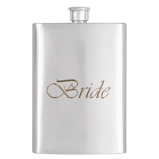 Bruid, gouden script elegante chique vrijgezellenf flacon (Voorkant)