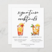 Bruid Groom Beach bruiloft handtekening cocktails  (Voorkant / Achterkant)