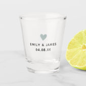 Bruid Groom Green Heart Verloving Wedding Favoriet Shot Glas (Voorkant)