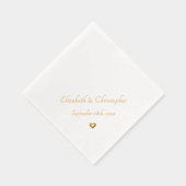 Bruid Groom Monogram Trouwdatum Party Cocktail Folie Servetten (Rechts)