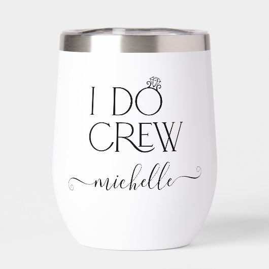 Bruid I Do Crew Aangepaste Naam Bruiloft Ring (Achterkant)