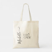 Bruid I Do Crew Aangepaste Naam Bruiloft Ring Tote Bag (Achterkant)