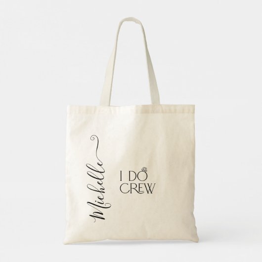 Bruid I Do Crew Aangepaste Naam Bruiloft Ring Tote Bag (Achterkant)