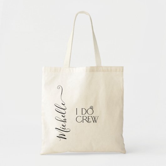 Bruid I Do Crew Aangepaste Naam Bruiloft Ring Tote Bag (Voorkant)