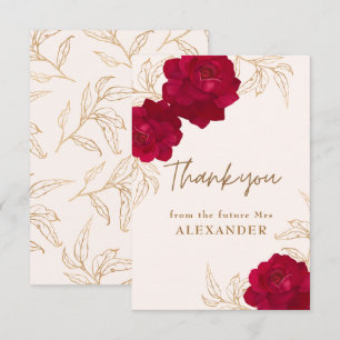 Bruid in bloei bloemig vrijgezellenfeest Welkomstb Bedankkaart