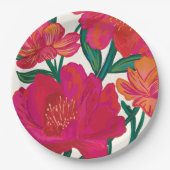 Bruid in bloei floraal Vrijgezellenfeest tafel dec Papieren Bordje (Voorkant)