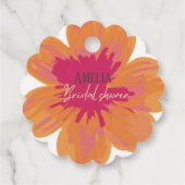 Bruid in bloei Roze Bedankjes Labels (Achterkant)