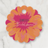 Bruid in bloei Roze Bedankjes Labels (Voorkant)