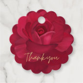 Bruid in bloei roze en gouden bloemige bruidsdouch bedankjes labels (Voorkant)