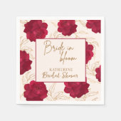 Bruid in bloei roze en gouden bloemige bruidsdouch servet (Voorkant)